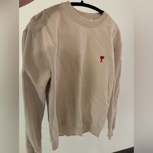 Ami Tan Sweatshirt with Subtle Logo